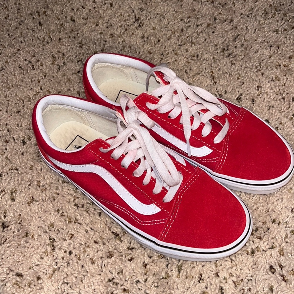 Never worn red vans